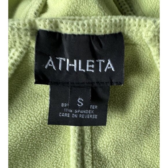 Athleta Womens Sz S Purple Blue Yellow Swirl Zip Hooded Fleece Lined Jacket - Picture 4 of 15